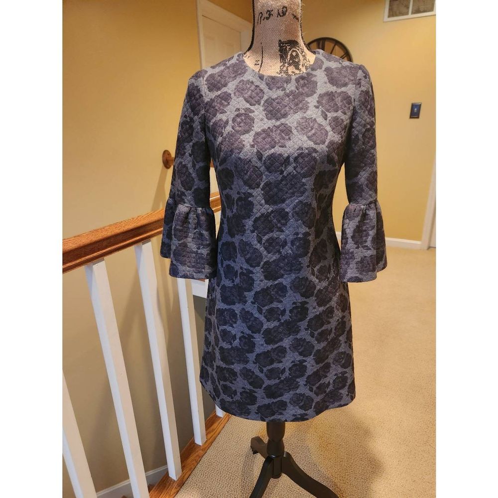 EUC Calvin Klein Dress, Gray Floral, Size 6